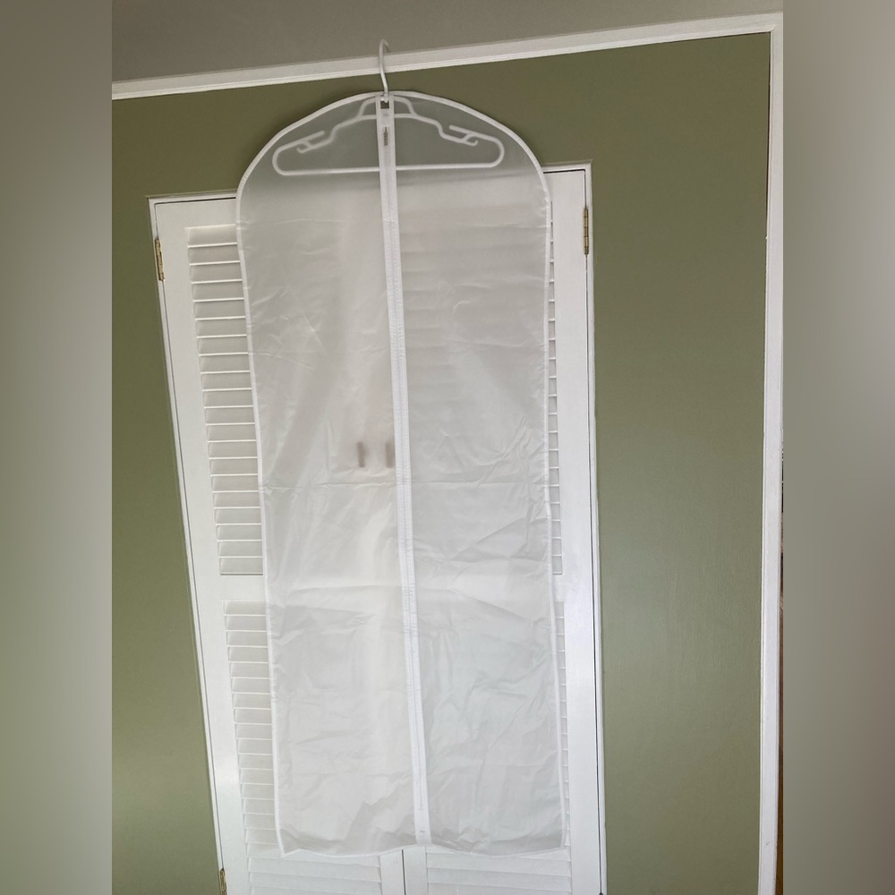 Set of 12 Long White Garment Bags for Home Storage